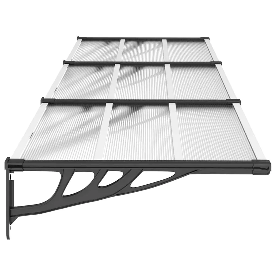 Auvent de porte Noir et transparent 297,5x90 cm Polycarbonate - 4