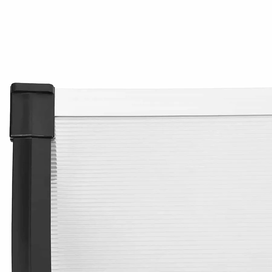 Auvent de porte Noir et transparent 297,5x90 cm Polycarbonate - 5