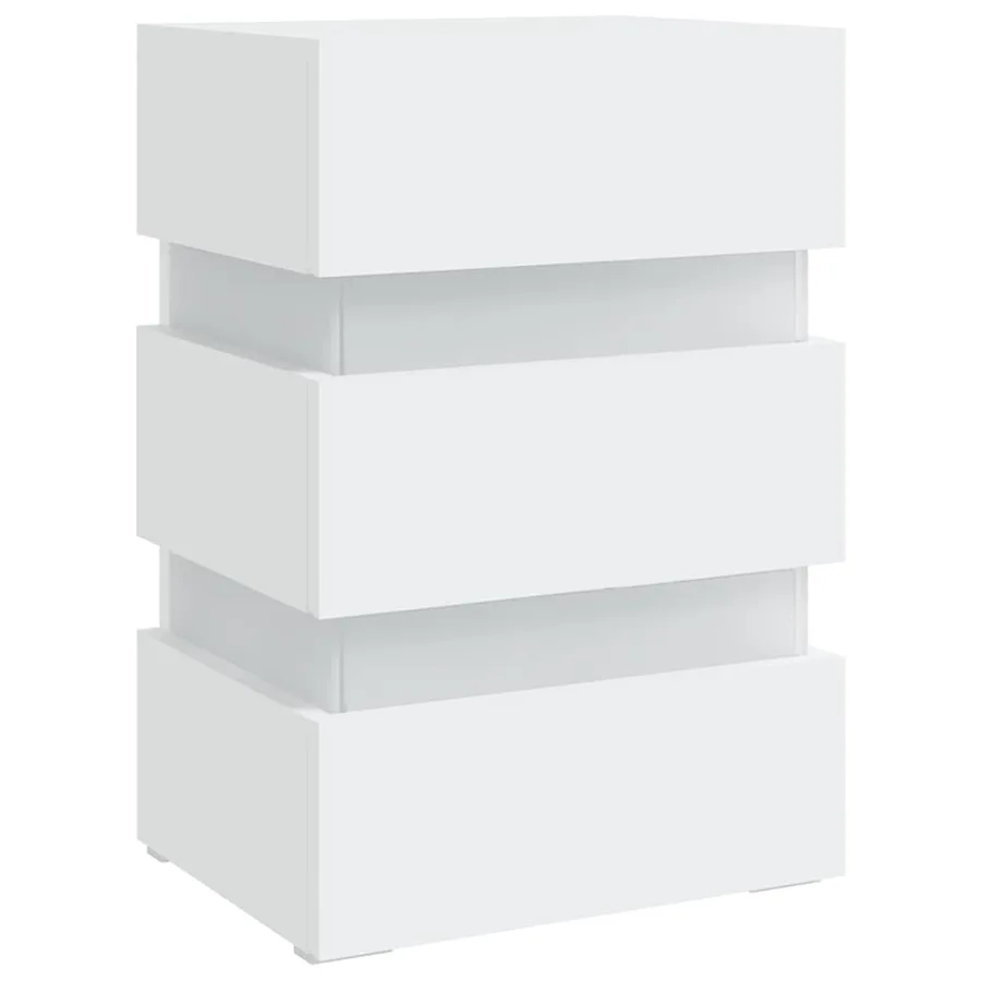 Table de chevet à LED blanc 45x35x67 cm bois d'ingénierie - 4