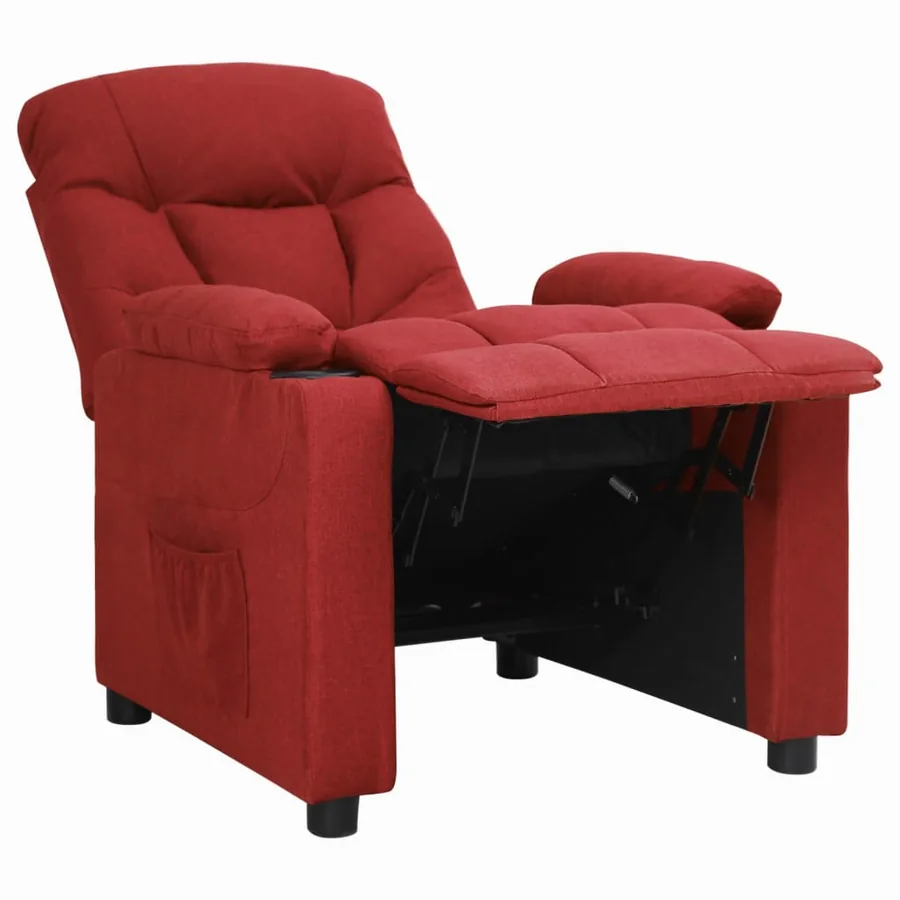 Fauteuil inclinable Rouge bordeaux Tissu - 4