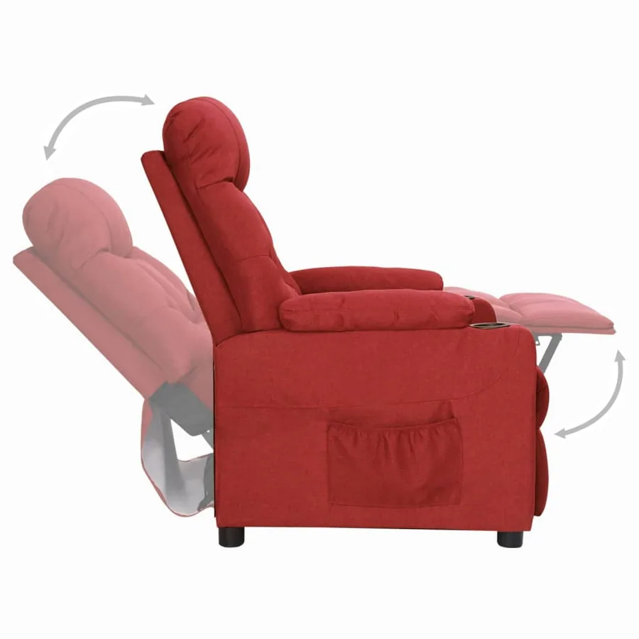 Fauteuil inclinable Rouge bordeaux Tissu - 5