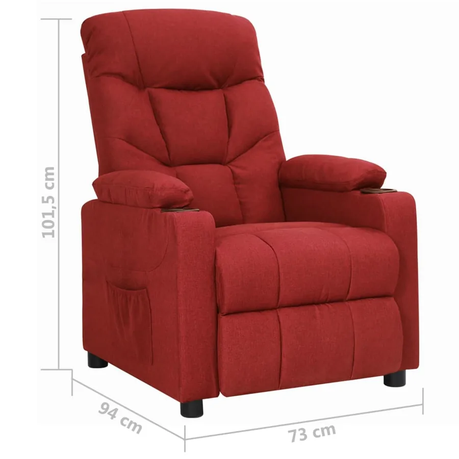Fauteuil inclinable Rouge bordeaux Tissu - 9
