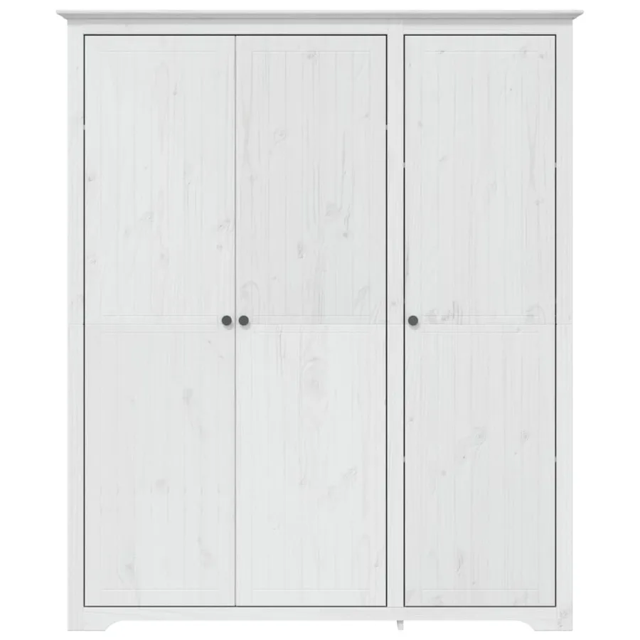 Garde-robe BODO blanc 146x53,5x173 cm bois massif de pin - 3