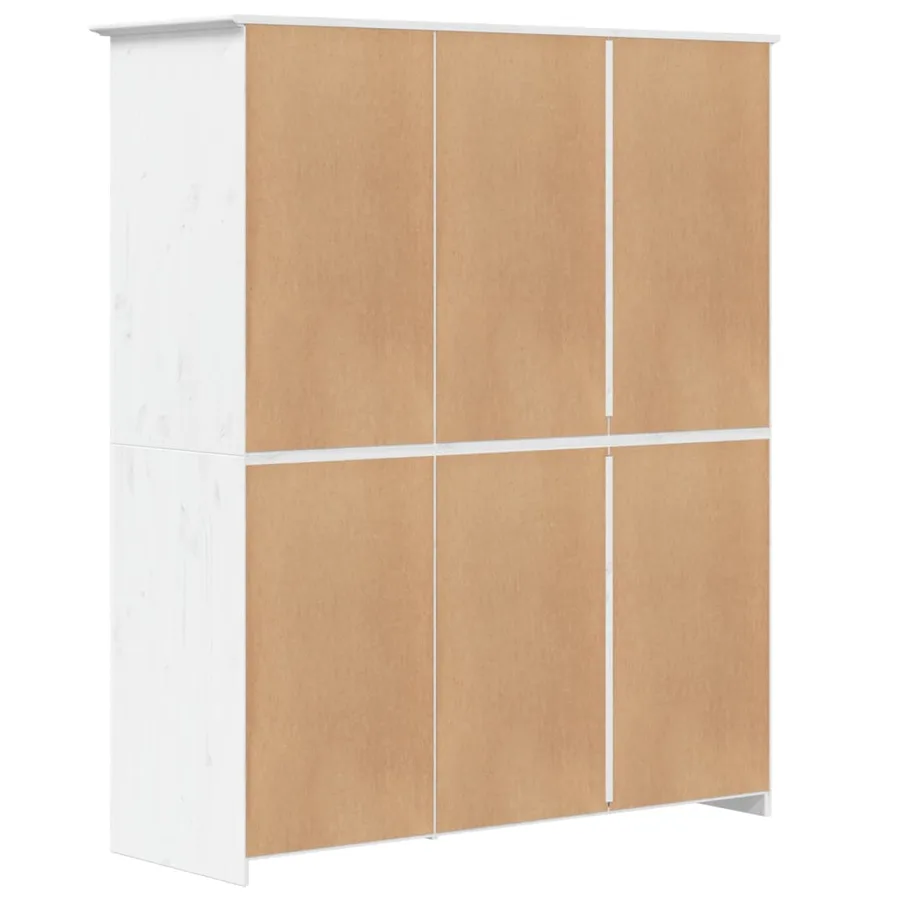 Garde-robe BODO blanc 146x53,5x173 cm bois massif de pin - 6
