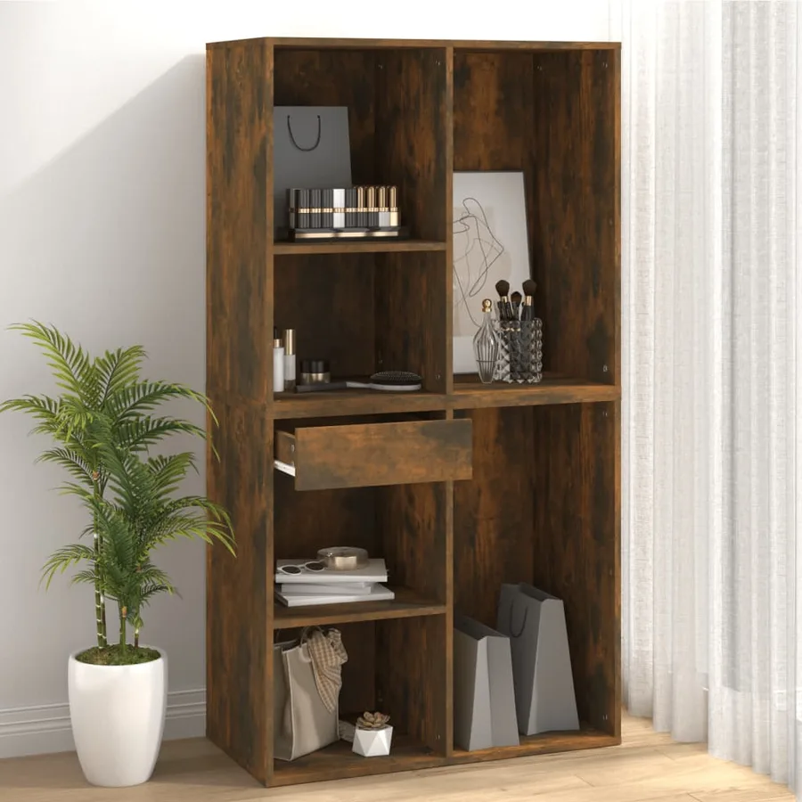 Armoire cosmétique Chêne fumé 80x40x75 cm Bois d'ingénierie - 7