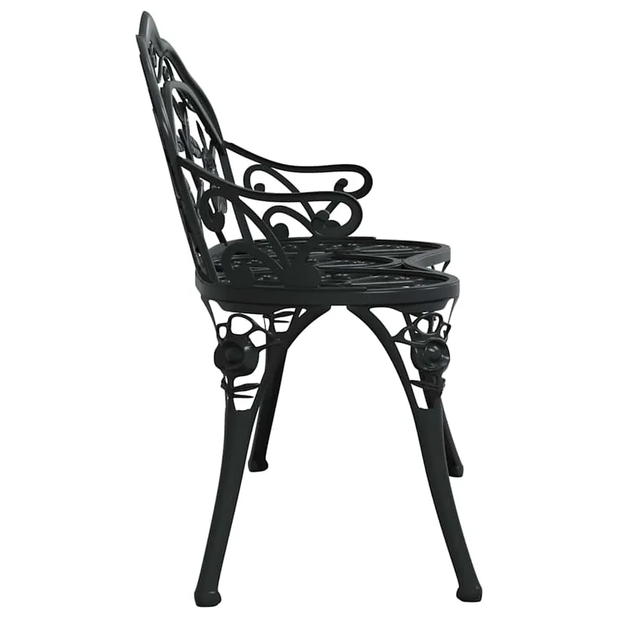 Banc de jardin 100 cm Aluminium coulé Noir - 4