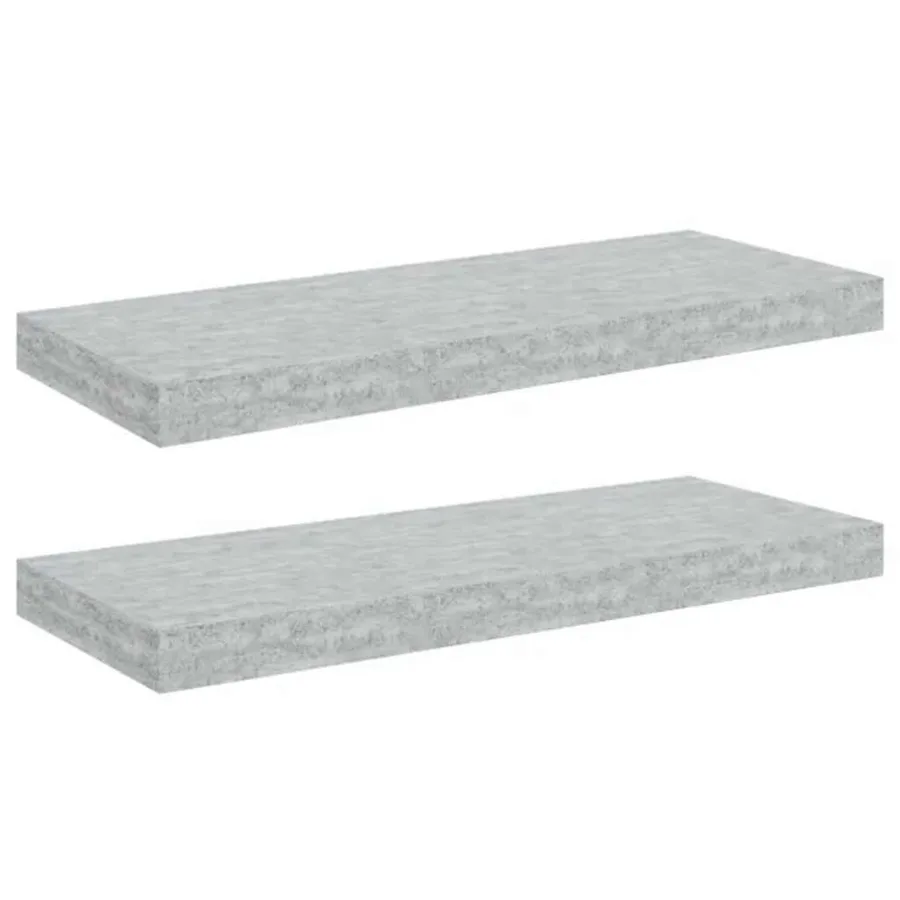 Étagères murales flottantes 2 pcs gris béton 60x23,5x3,8 cm MDF - 2