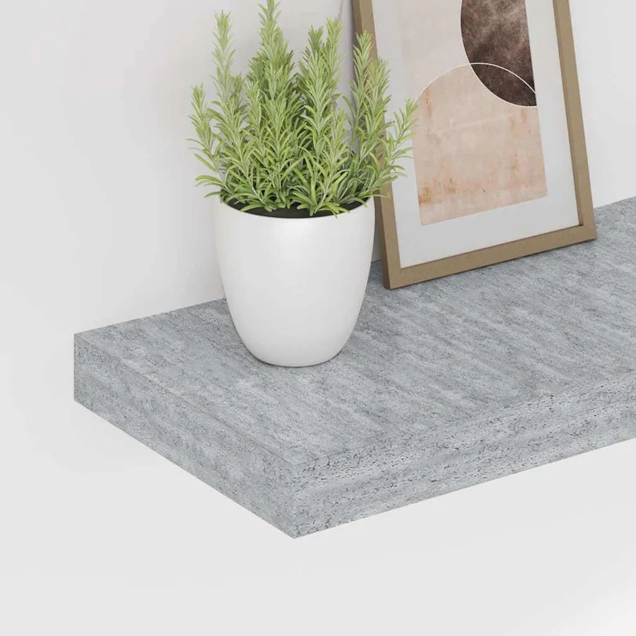 Étagères murales flottantes 2 pcs gris béton 60x23,5x3,8 cm MDF - 4