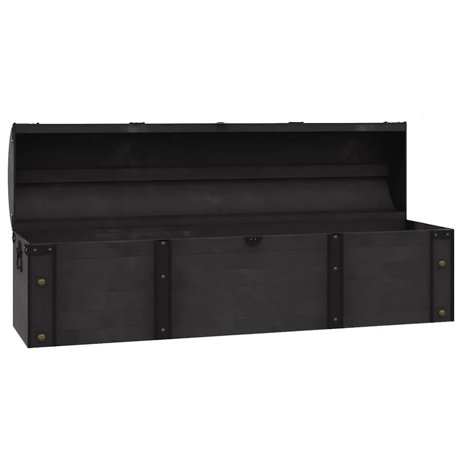 Coffre de rangement Bois massif style vintage 120x30x40 cm - 6
