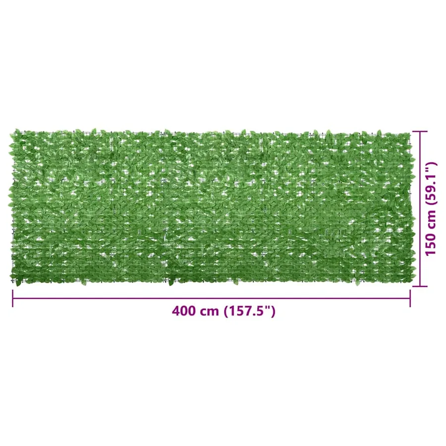 Écran de balcon avec feuilles vert 400x150 cm - 7