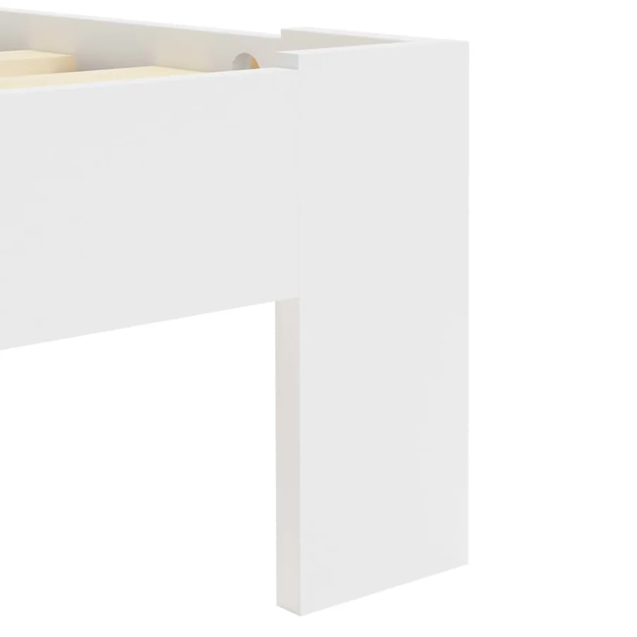 Cadre de lit sans matelas blanc bois de pin massif 120x200 cm - 5