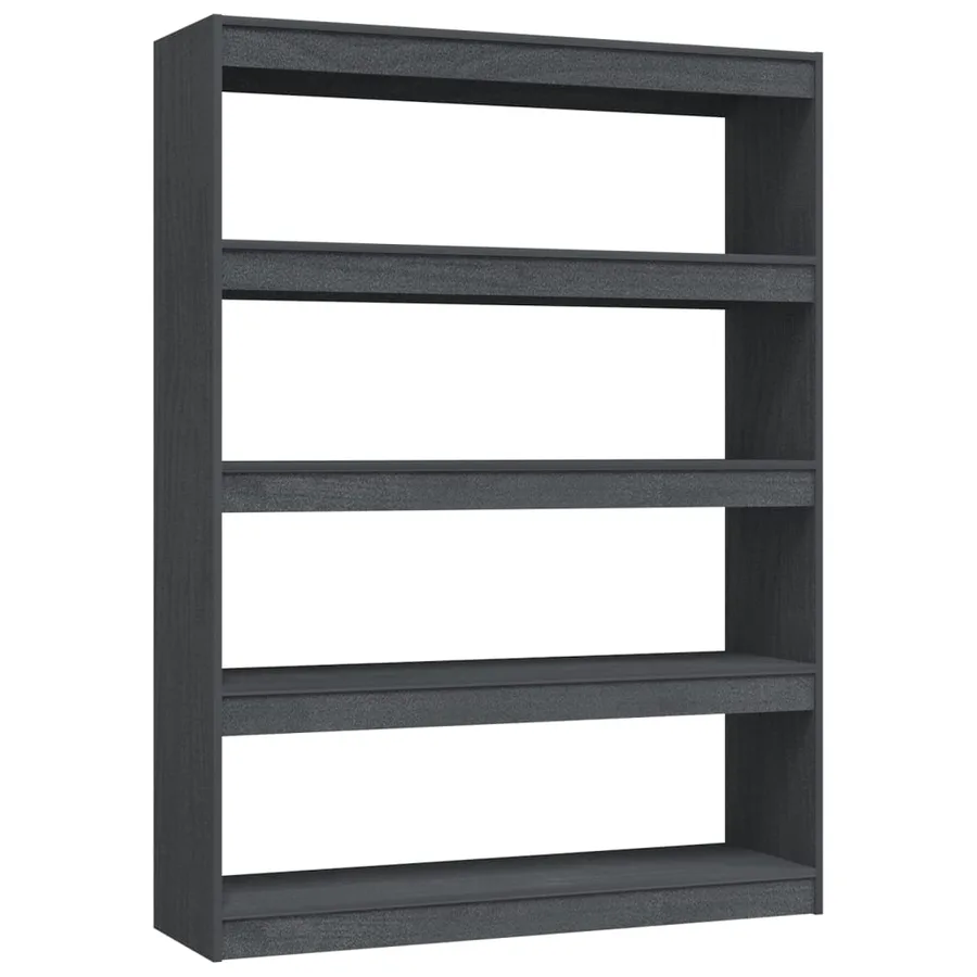Bibliothèque/Séparateur de pièce Gris 100x30x135,5cm Pin massif - 2