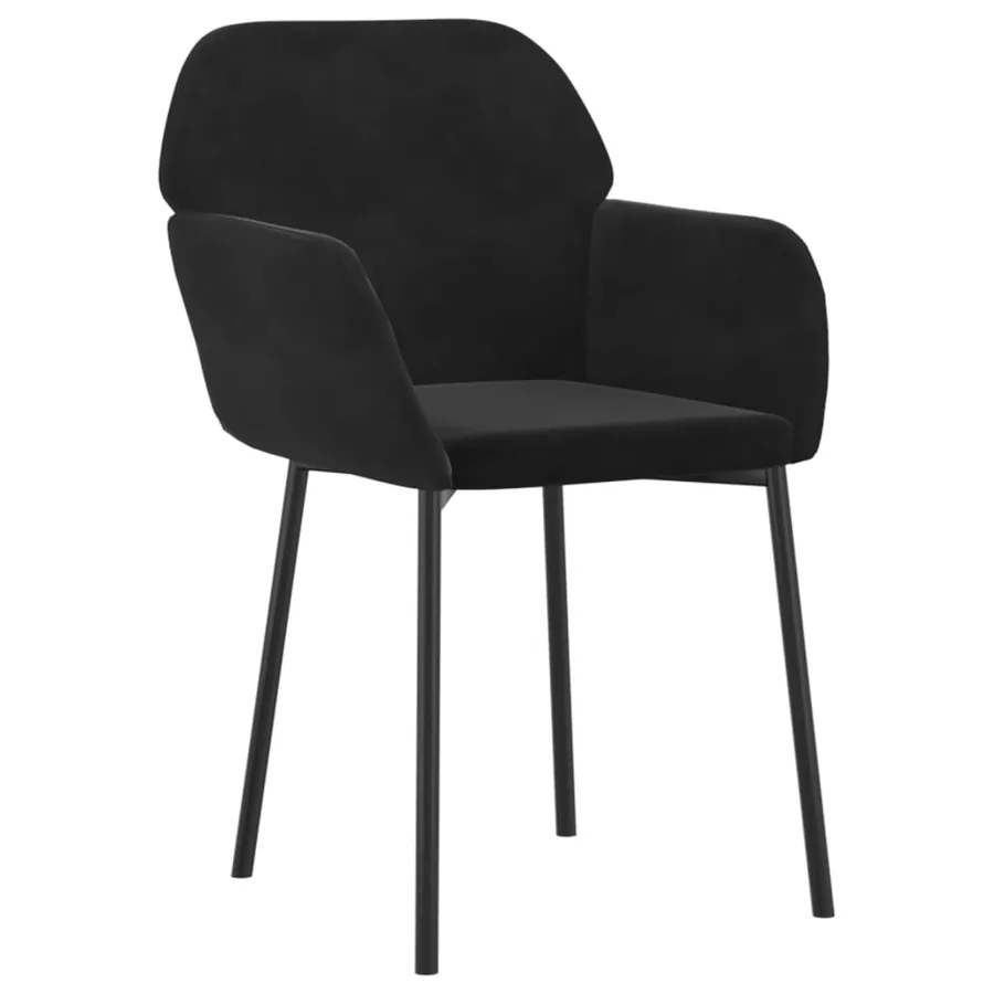 Chaises à manger lot de 2 Noir Velours - 3