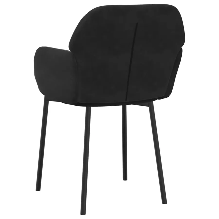 Chaises à manger lot de 2 Noir Velours - 4