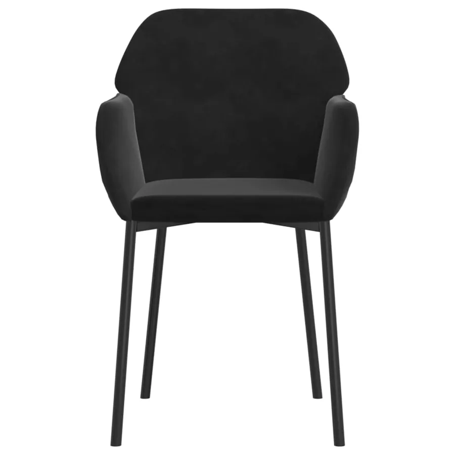 Chaises à manger lot de 2 Noir Velours - 5
