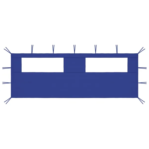 Paroi latérale de belvédère avec fenêtres 6x2 m Bleu