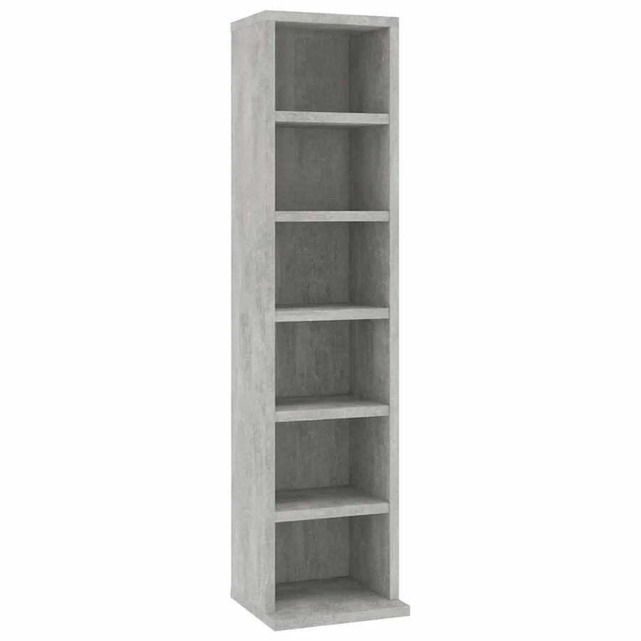 Armoire à CD Gris béton 21x20x88 cm Bois d'ingénierie - 2