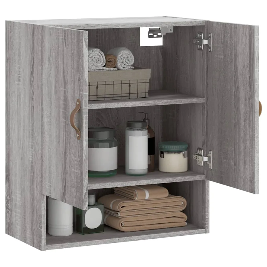 Armoire murale sonoma gris 60x31x70 cm bois d'ingénierie - 4