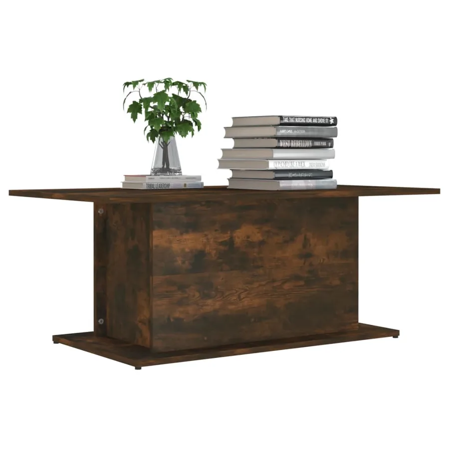 Table basse Chêne fumé 102x55,5x40 cm Bois d'ingénierie - 5
