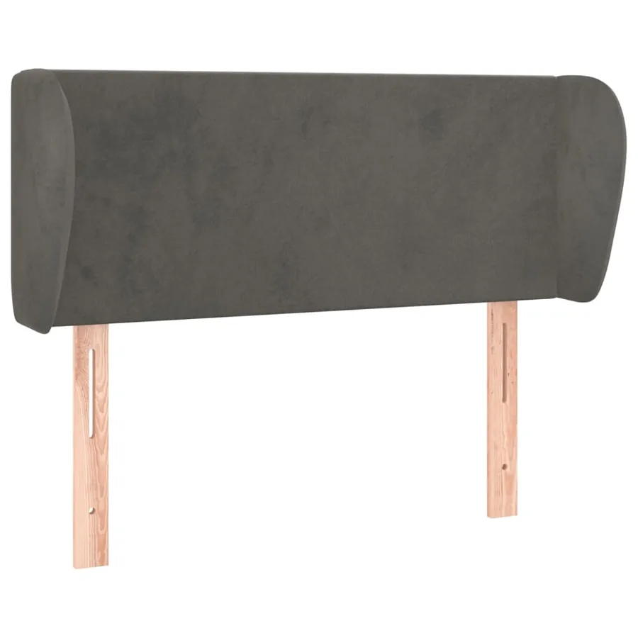Tête de lit avec oreilles Gris foncé 103x23x78/88 cm Velours - 2
