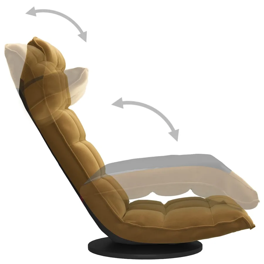 Chaise de sol pivotante Marron Velours - 6