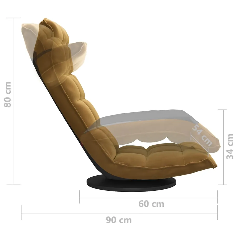 Chaise de sol pivotante Marron Velours - 7