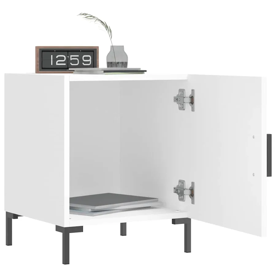 Tables de chevet 2 pcs blanc 40x40x50 cm bois d’ingénierie - 9