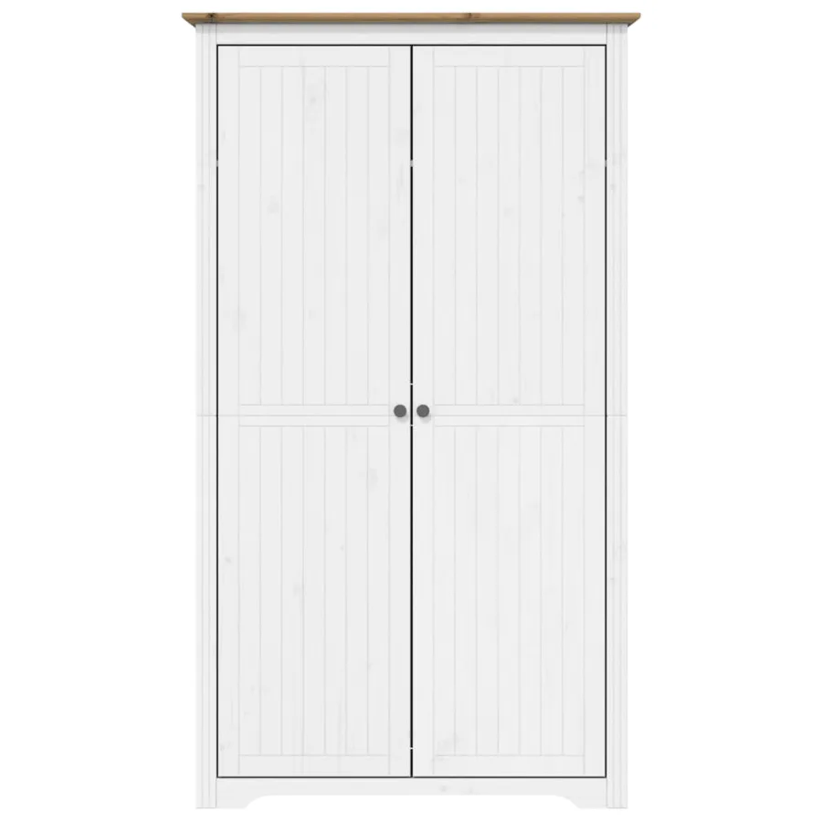 Garde-robe BODO blanc marron 99x53,5x173 cm bois massif de pin - 3
