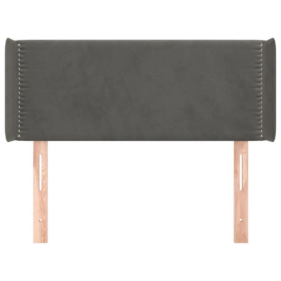Tête de lit avec oreilles Gris foncé 93x16x78/88 cm Velours - 3