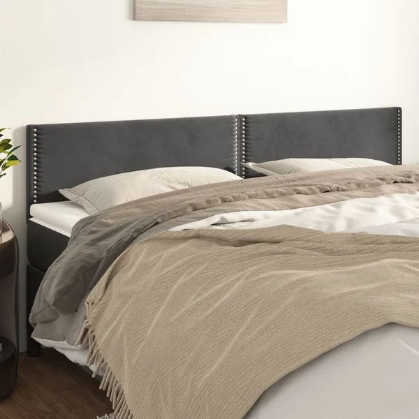 Têtes de lit Gris foncé 200x5x78/88 cm Velours
