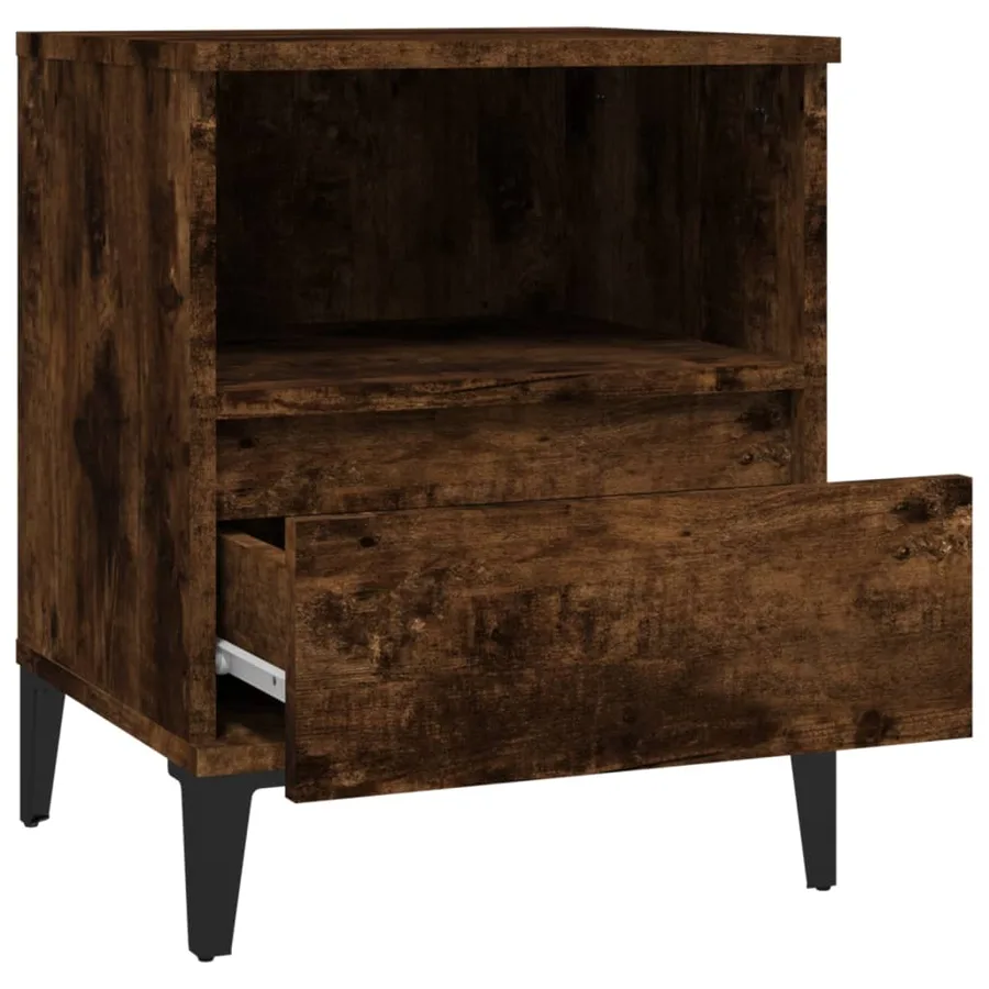 Table de chevet Chêne fumé 40x35x50 cm - 7