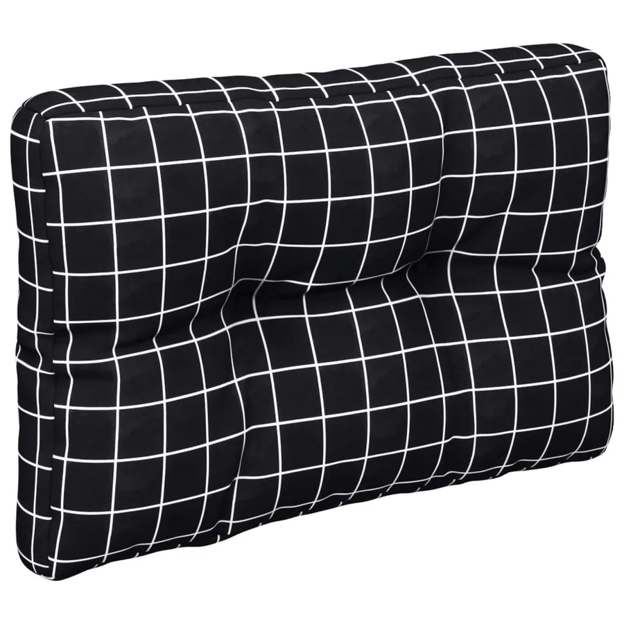 Coussins de palette lot de 2 motif à carreaux noir tissu - 4