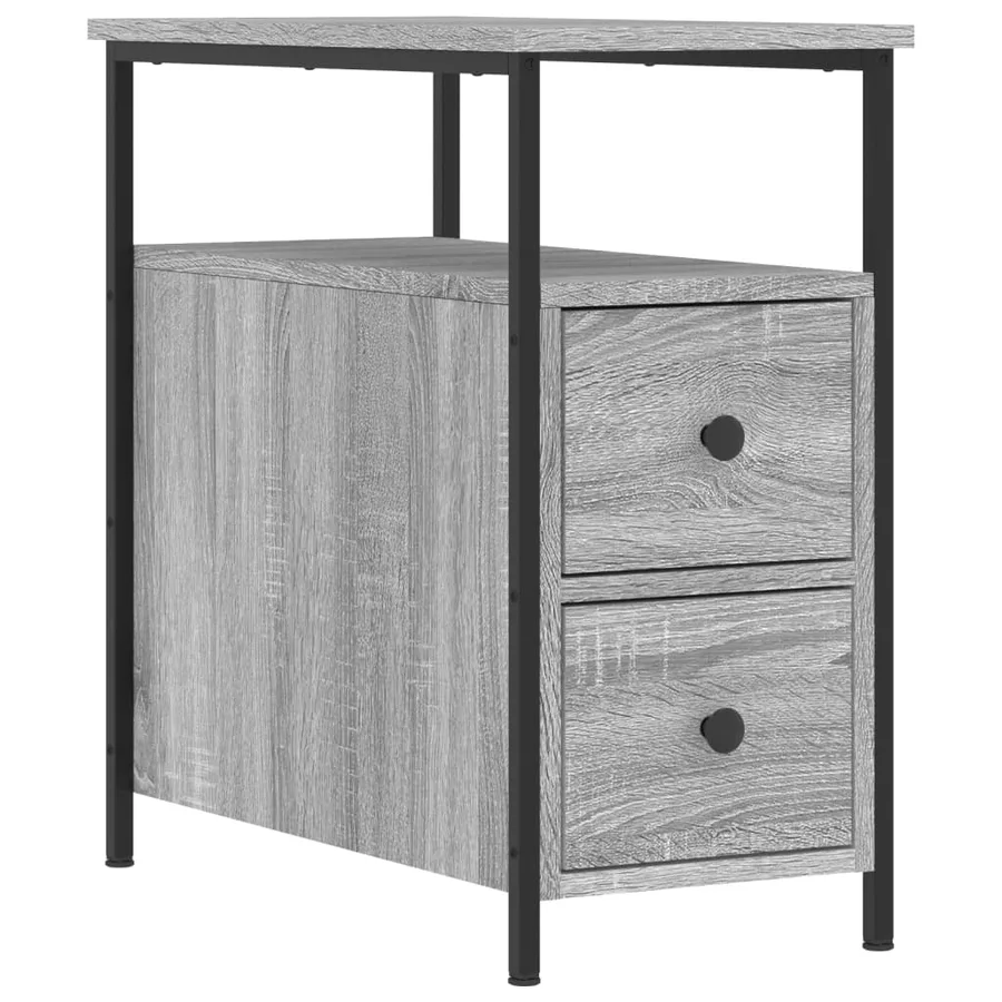 Tables de chevet 2 pcs sonoma gris 30x60x60cm bois d'ingénierie - 5
