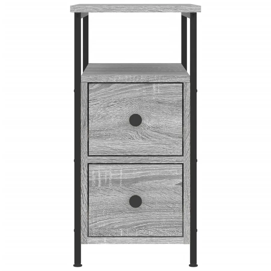 Tables de chevet 2 pcs sonoma gris 30x60x60cm bois d'ingénierie - 6