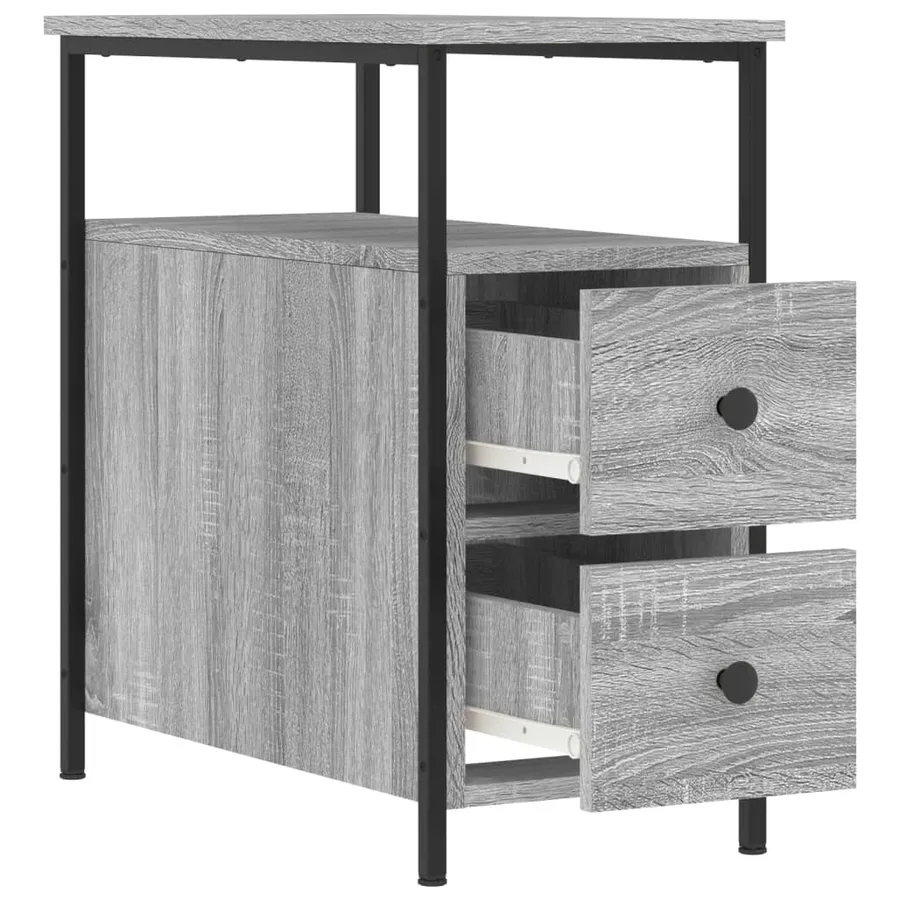 Tables de chevet 2 pcs sonoma gris 30x60x60cm bois d'ingénierie - 7