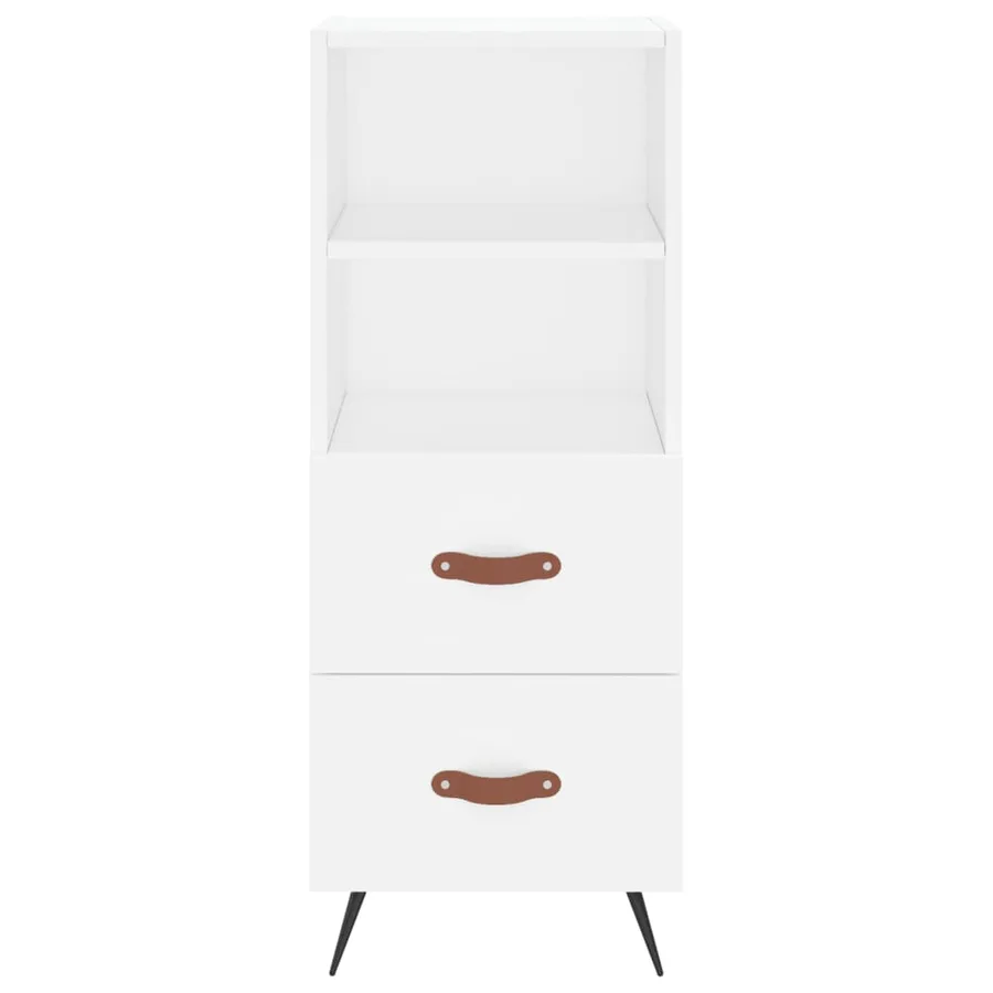 Buffet haut Blanc 34,5x34x180 cm Bois d'ingénierie - 6