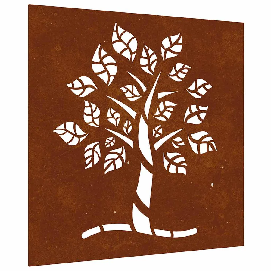 Décoration murale jardin 55x55 cm acier corten design d'arbre - 2