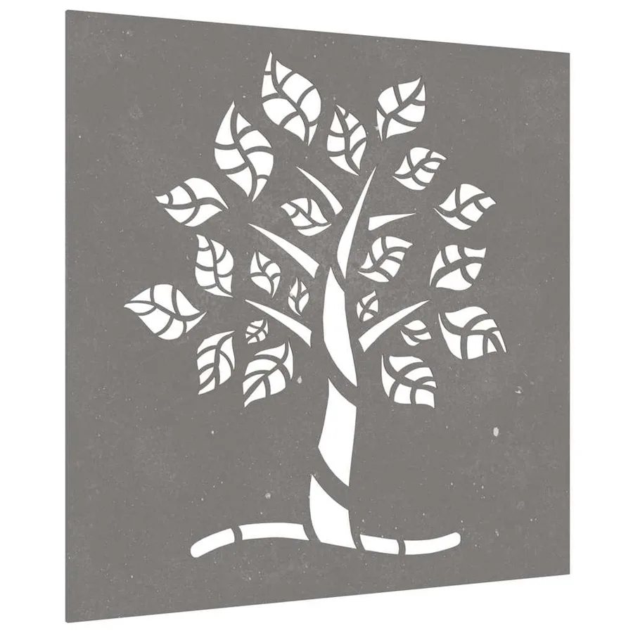 Décoration murale jardin 55x55 cm acier corten design d'arbre - 3