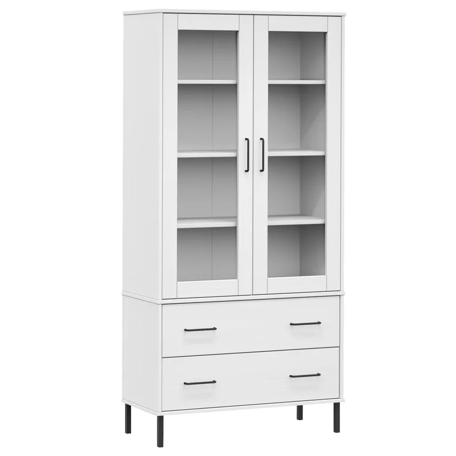Bibliothèque avec pieds en métal Blanc 85x35x172,5 cm Bois OSLO - 2
