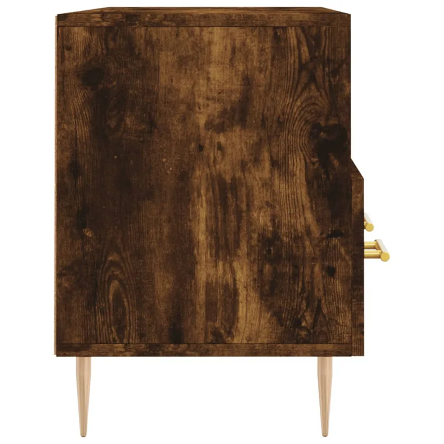 Meuble TV chêne fumé 102x36x50 cm bois d'ingénierie - 7