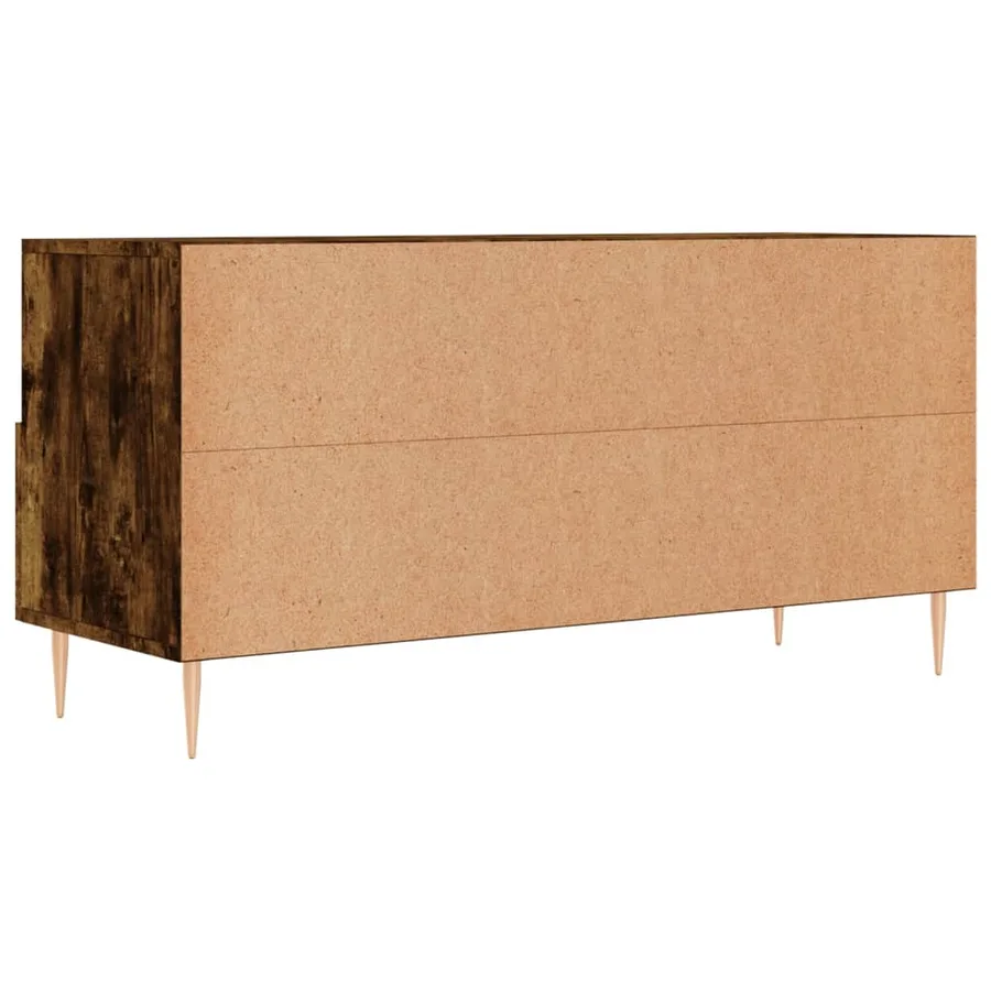 Meuble TV chêne fumé 102x36x50 cm bois d'ingénierie - 8