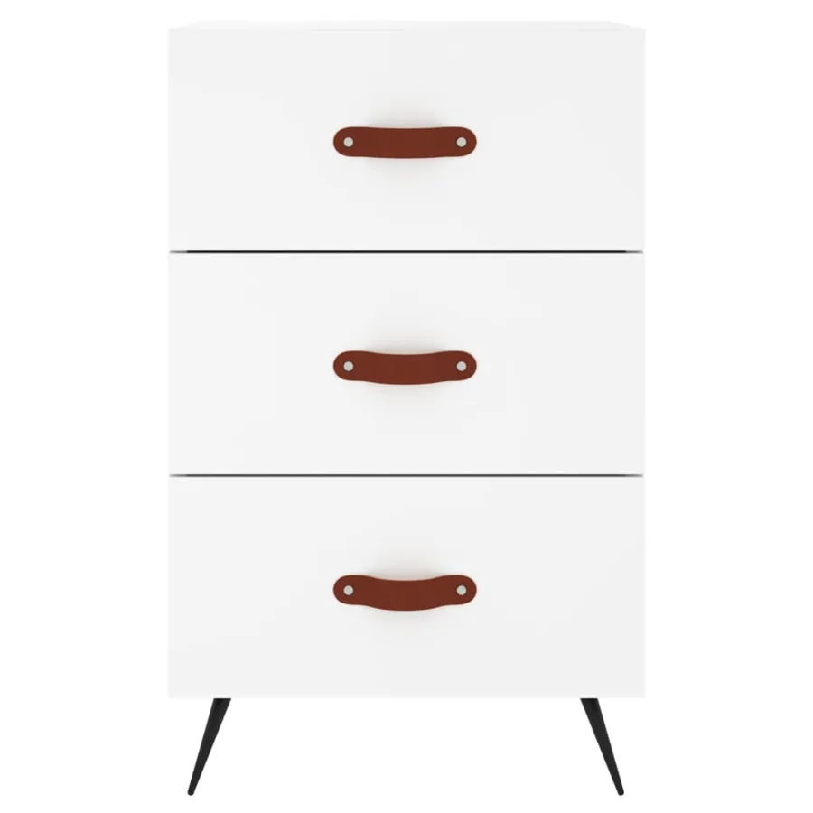 Table de chevet blanc 40x40x66 cm bois d'ingénierie - 7