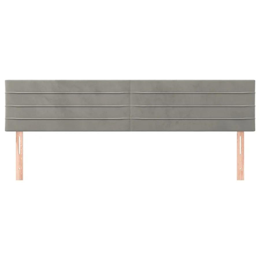 Têtes de lit Gris clair 160x5x78/88 cm Velours - 3
