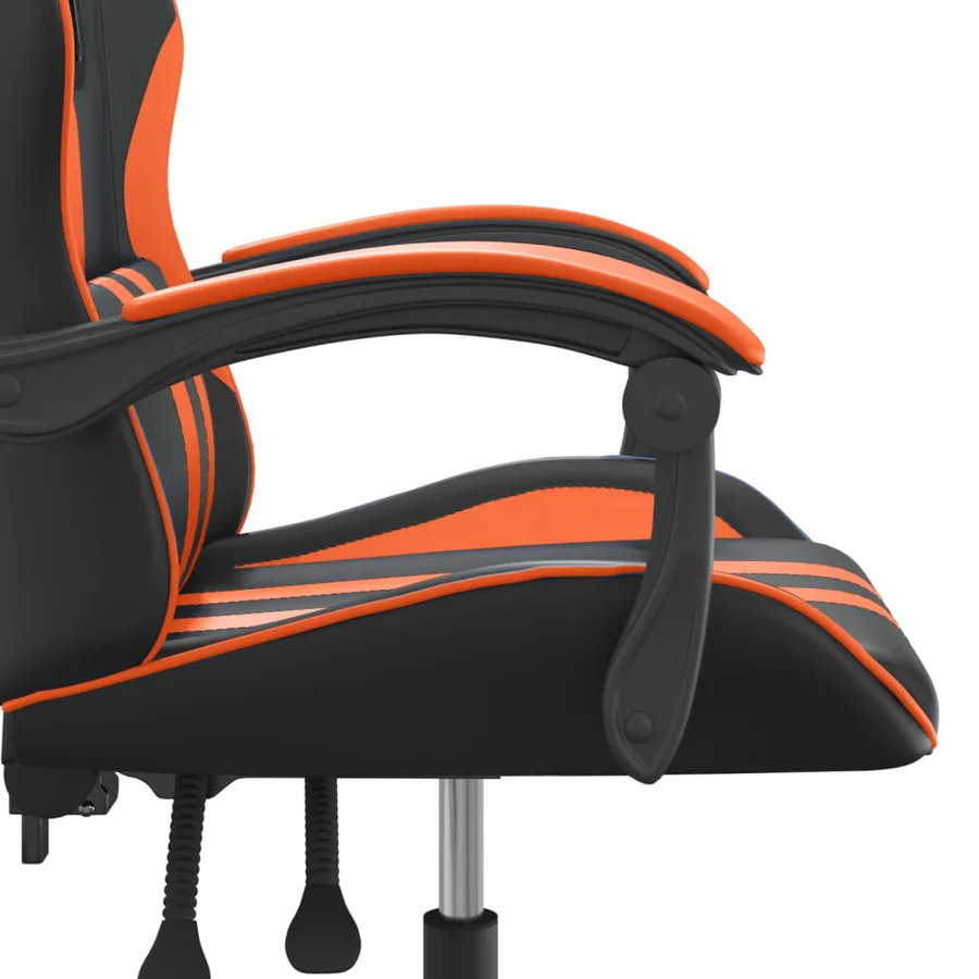 Chaise de jeu Noir et orange Similicuir - 10