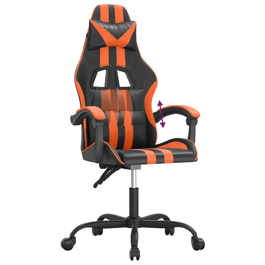 Chaise de jeu Noir et orange Similicuir - 7