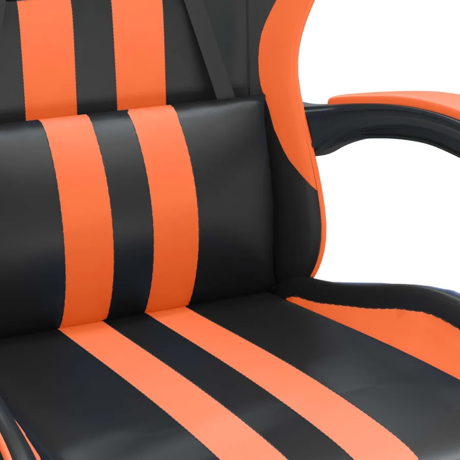 Chaise de jeu Noir et orange Similicuir - 8