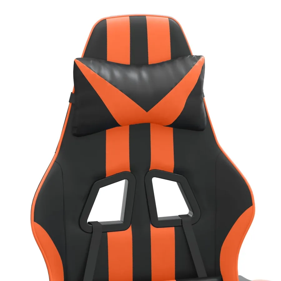 Chaise de jeu Noir et orange Similicuir - 9