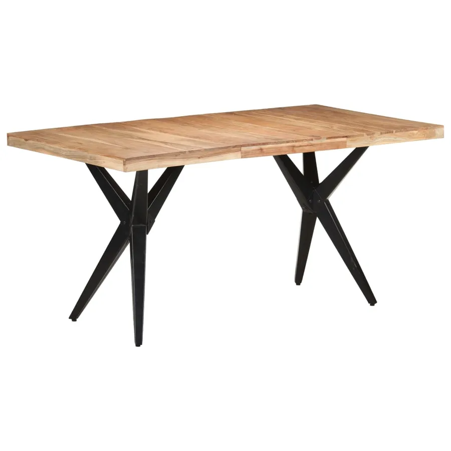 Table de salle à manger 160x80x76 cm Bois d'acacia solide - 8