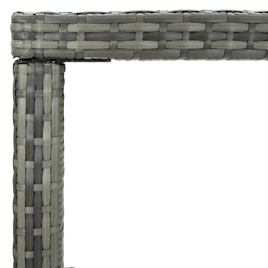 Table bar de jardin Gris 130x60x110 cm Résine tressée et verre - 4