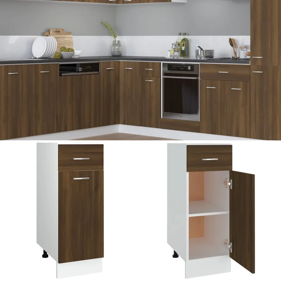 Armoire à tiroirs "Lyon" Chêne brun 30 x 46 x 81,5 cm Bois d'ingénierie